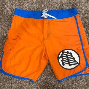 Mens Dragonball Z Swim Trunks Large